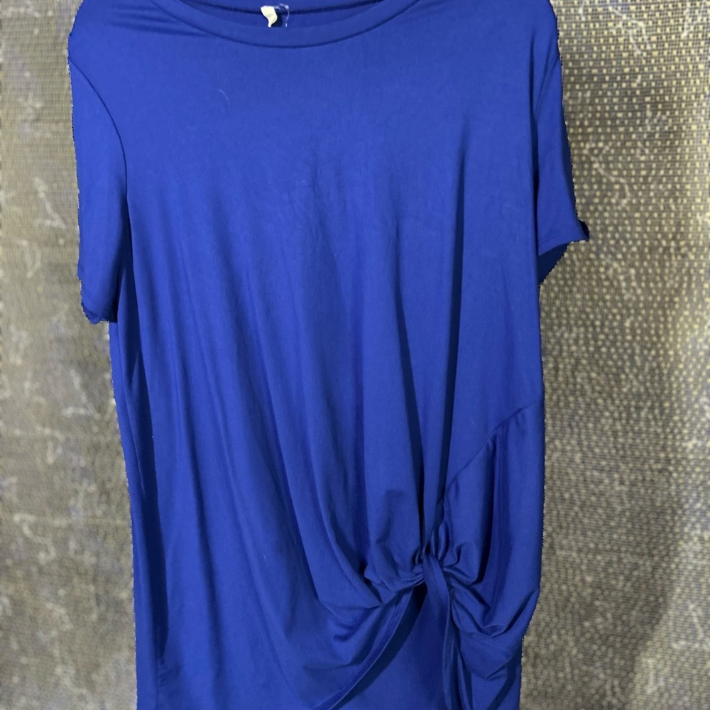 Bellamie Blue Tie Front Relaxed Tee